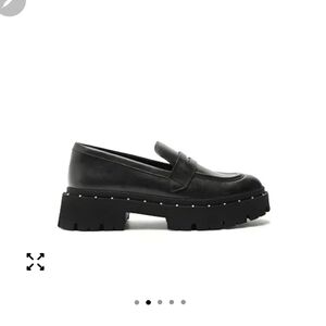 Schutz Black Chunky Loafers